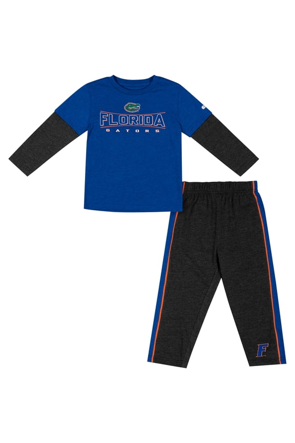 Toddler Colosseum Royal/Black Florida Gators Long Sleeve T-Shirt & Pants Set