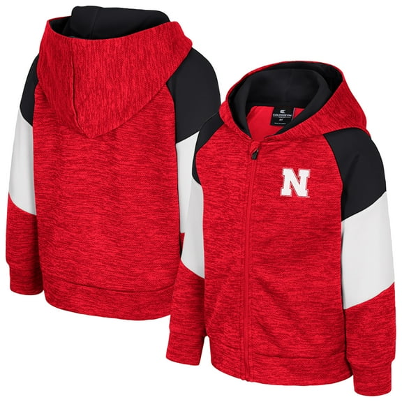 Toddler Colosseum Scarlet Nebraska Huskers Spirit Hollow Full-Zip Hoodie