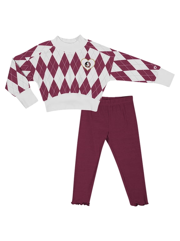 Toddler Colosseum White Florida State Seminoles The Dealio Sweater and Leggings Set