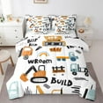 thumbnail image 1 of Construction Vehicle Bedding Set Tractor King Size Comforter Set, Cute Rainbow Bedding Comforter Sets Equipment Truck Bed in a Bag 7pcs, Machinery Truck Bed Set Build Site Decor, 1 of 4
