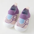 thumbnail image 1 of Toddler Cotton Sock Shoes Non- Soft Rubber Sole Sneakers Baby Walking Shoes for Baby Girls Boys 6-12 Months, 1 of 5