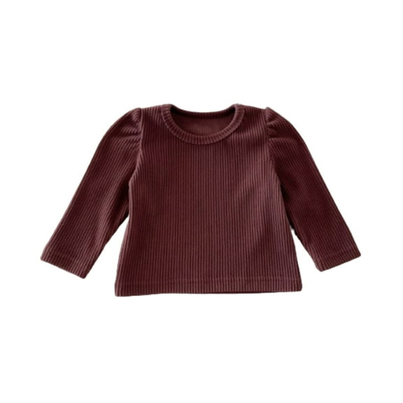 Toddler Cotton T-Shirts, Infant Baby Girls Boys Long Sleeve Winter Shirts Kids Crew Neck Sweatshirts Pullover Tops Brown 1Y