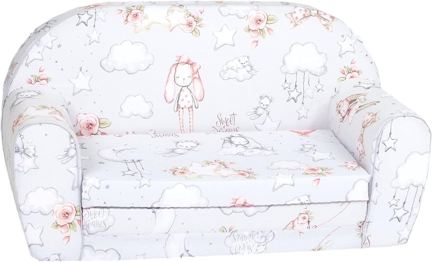 Toddler Couch & Kids Sofa European Made Children's 2 in 1 Open Foam