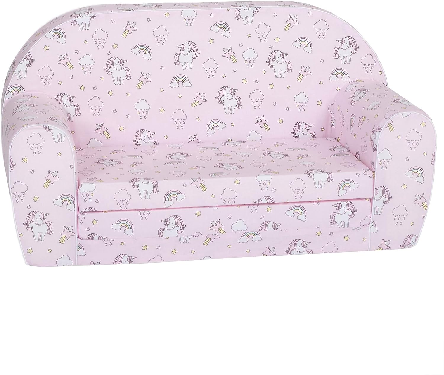 Toddler Couch & Kids Sofa European Made Children's 2 In 1 Open Foam Double Sofa Kids Folding