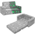 thumbnail image 1 of Kids Sofa Chair, 2-in-1 Flip-Out Couch with Soft Glow in The Dark Cover, Cozy Play Lounge Chair, Birthday Christmas Gift for Kids, 1 of 7