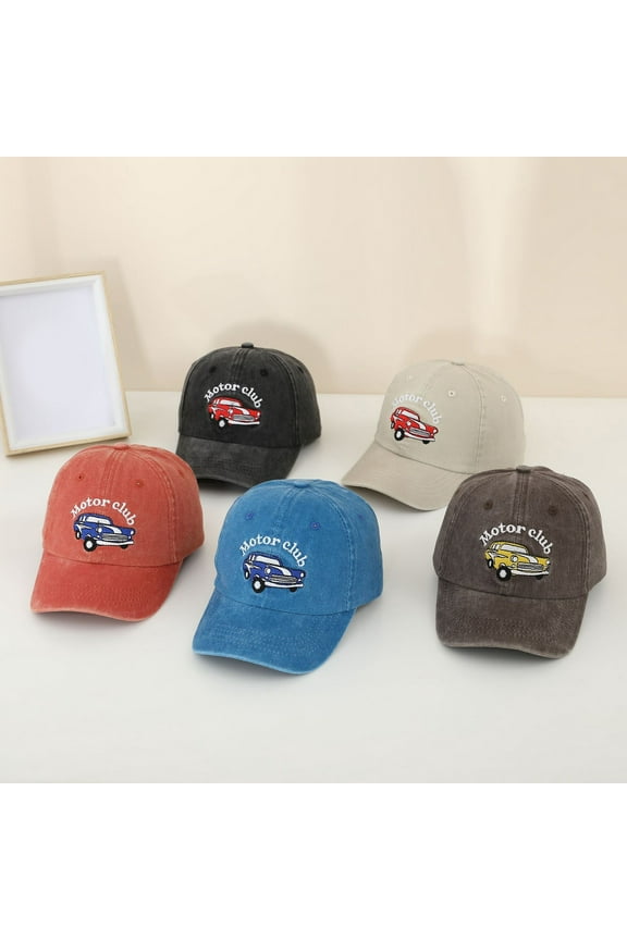 Toddler Cowboy Hats for Boys Cute Embroidery Excavator Kids Baseball Hat Adjustable Cotton Trucker Cap Boys Girls Washed Vintage Cowboy Hat for Toddler Kid Khaki,One Size (2-8 Years)