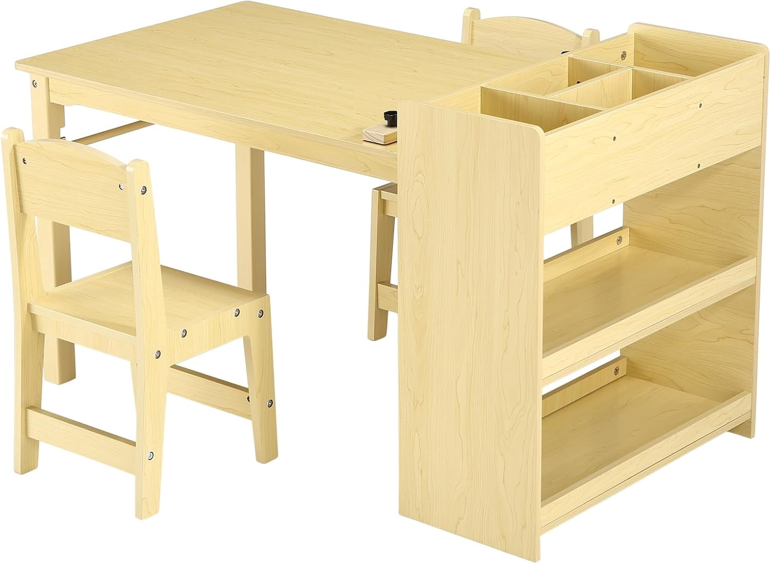 Toddler Craft Play Wood Activity Desk Kids Art Table with Large Storage Shelves for Writing Drawing,Nursery, Children's Wooden Furniture for Daycares, Classroom Home