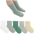 thumbnail image 1 of Toddler Crew Socks - 5 Pairs Baby Cotton Solid Socks Kids Neutral Socks for Boys Girls 0-8 Years, 1 of 6