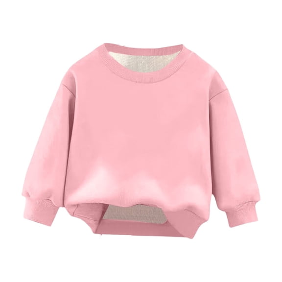 Toddler Crewneck Long Sleeve Pullover Sweatshirt Soft Cotton Casual Loose Fit Top for Boys and Girls Kids