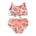 thumbnail image 1 of Toddler Cute 2 Piece Swimsuits Girls Summer Tie Knot Back Bikinis Swimwear Bottoms Watermelon Sweet Bathing Suit, Pink, 3 Years, 1 of 5