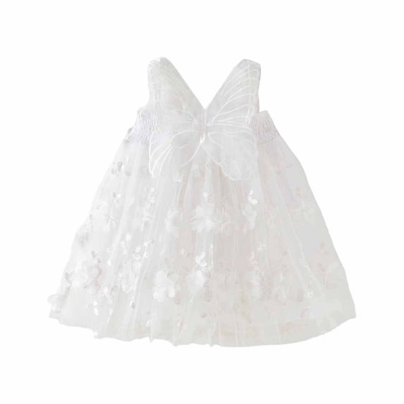 Toddler Cute Dresses For Girls Sleeveless Suspenders Floral Danceclothes Girls Athletic Dress Size 12-18Months