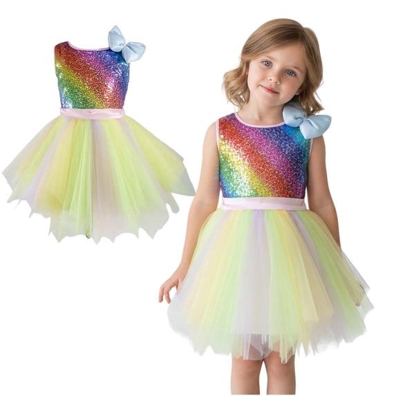 Toddler Dance for Girls Sequin Dress Tulle Dance Dresses Dance Dance Wear for Girls Street Dance Outerwear 3-4 Years