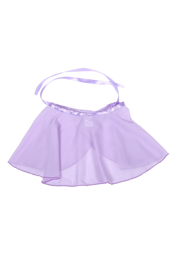 WORGEOUS Girls Ballet Dancewear Chiffon Wrap Skirt with Ribbon Tie Waist Short Tutu Skirt for Kids