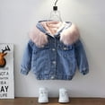 thumbnail image 1 of Toddler Denim Jacket Hooded Button Lined Denim Jacket Toddler Casual Jacket Toddler Boys Clothes 12-18 Months, 1 of 3