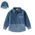 thumbnail image 1 of Toddler Denim Jacket Long Sleeve Button down Blue Denim Jacket Lightweight Jacket Baby Boy Jacket 3-4 Years, 1 of 8