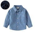 thumbnail image 1 of Toddler Denim Jacket Long Sleeve Button down Blue Jean Jacket Lightweight Jacket Boy Jacket 3-4 Years, 1 of 4