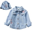 thumbnail image 1 of Toddler Denim Jacket Long Sleeve Button down Girls Embroidery Denim Jacket Spring Jacket Size 1-2 Years Girls Clothes, 1 of 6