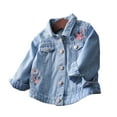 thumbnail image 1 of Toddler Denim Jacket for Girls Long Sleeve Button down Embroidery Jacket Kids Spring Jacket Girls Clothes 1-2 Years, 1 of 6