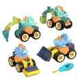 thumbnail image 1 of Toddler Dinosaur Monster Truck Toys Cars for 1 2 3+ Year Old Boys Girls, 4Pcs Pull Back Dinosaur Construction Truck Baby Toy Cars Excavator Christmas Gifts Birthday Gifts for 12 18 24 Month Kids, 1 of 9