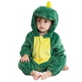 thumbnail image 1 of Toddler Dinosaur Onesie Halloween Flannel One Piece Animal Jumpsuits Kids, 1 of 4