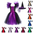 thumbnail image 1 of Toddler Dress Halloween Gift for Girl Dresses Toddler Kids Baby Girls Magnificent Witch Halloween Black Gown With Hat Fancy Tutu Dress Up Cosplay Party Dresses A 2 Years, 1 of 8