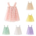 thumbnail image 1 of Toddler Dress Sleeveless Floral Modern Playful Colorful Mesh Tulle for Dance Charming Dress Set, 1 of 5