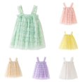 thumbnail image 1 of Toddler Dress Sleeveless Floral Modern Playful Colorful Mesh Tulle for Dance Charming Dress Set, 1 of 5