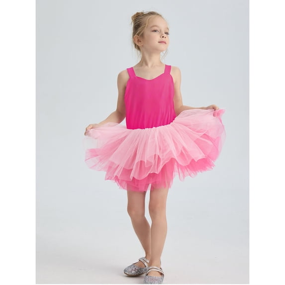 Toddler Dress Sleeveless Tutu Fancy Soft Stylish for Dance Modern Bright Airy Dress Set