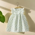 thumbnail image 1 of Toddler Dress Summer Toddler Baby Girls Casual Floral Dress Flutter Sleeve Loose Breathable Dresses Toddler Girl Dress Green 3 Years-4 Years, 1 of 3