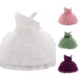 thumbnail image 1 of Toddler Dress Tiered Ruffle Tutu Gown Elegant Mesh Tulle for Party Gentle Fancy Lightweight Dress Set, 1 of 4