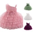 thumbnail image 1 of Toddler Dress Tiered Ruffle Tutu Gown Elegant Mesh Tulle for Party Gentle Fancy Lightweight Dress Set, 1 of 4