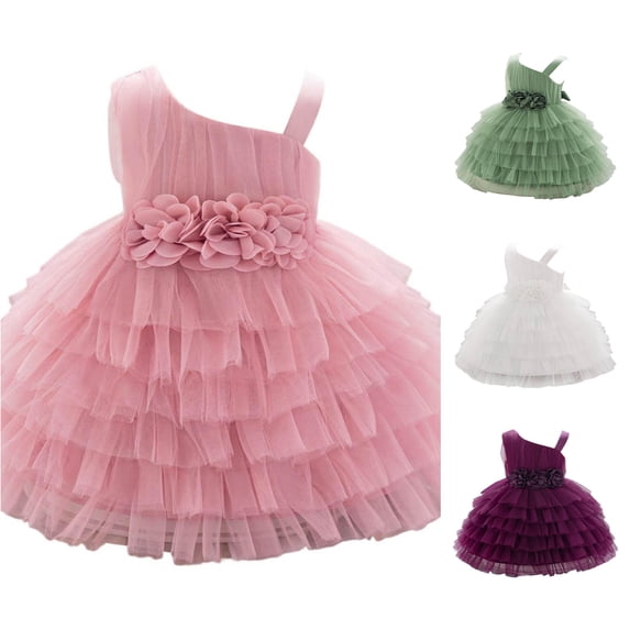 Toddler Dress Tiered Ruffle Tutu Gown Elegant Mesh Tulle for Party Gentle Fancy Lightweight Dress Set