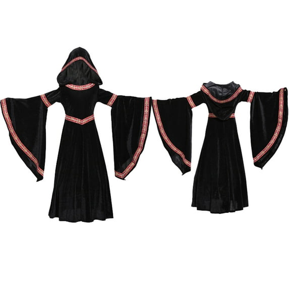 Toddler Dress Toddler Kids Girls Halloween Vintage Dress Festival Role Paly Theme Party Wear Trick Or Treat Little Girl Dresses Black 4 Years-6 Years
