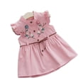 thumbnail image 1 of Toddler Dress for Girls, Vintage Baby Girls Embroidered Flower Princess Dresses Birthday Dress for Wedding Birthday Party, Pink, 1 of 6