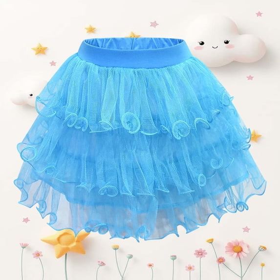 Toddler Dress up Sky Blue Tutu Tulle Skirt Birthday Girl Outfit Ballet Dress for Girls 2-3 Years Mardi Gras Skirts for Girl