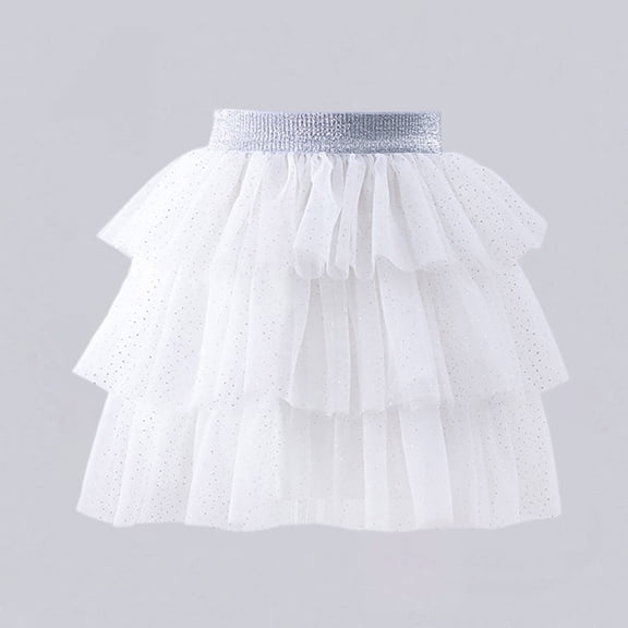 Toddler Dress up White Tutu Dance Skirts for Girls Fashion Casual Skirts 12-18M Birthday Girl Outfit Mardi Gras Skirt for Girl