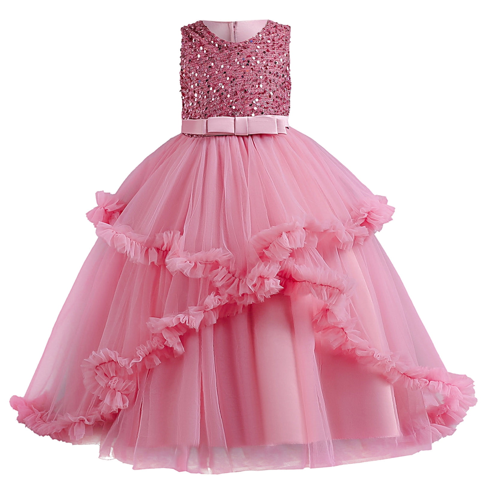 Toddler Dresses Dress Sleeveless Princess Dress Ruffled Mesh Dress ...