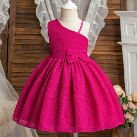 Toddler Dresses Flower Girl Dress Sleeveless Tulle Dress Tea Party Dresses for Girls Hot Pink Dress for Girls Kids Holiday Dresses Birthday Dress for Girls 2-3 Years