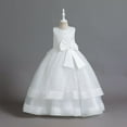 thumbnail image 1 of Toddler Dresses Flower Girl Dresses Sleeveless Tulle Dress Party Dresses for Girls White Dress Girl Girls Princess Dress Toddler Birthday Dress 10-11 Years, 1 of 4