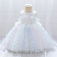 thumbnail image 1 of Toddler Dresses Flower Girl Dresses Sleeveless Tulle Dress Tea Party Dresses for Girls White Dress for Girls Princess Dress Birthday Dress 3-4 Years, 1 of 5