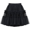 thumbnail image 1 of Toddler Dresses Kids Baby Spring Summer Solid Ruffle Tulle Skirts Princess Skirts Black Party Dress For Kid 5 Years-6 Years, 1 of 2