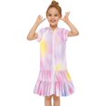 thumbnail image 1 of Toddler Dresses Sizes 3-4 Years Little Swim Kids Rainbow Swimsuit Zip Up Bathing Suit Hooded Bathrobe Fit & Flare Pink Beach Dress, 1 of 6