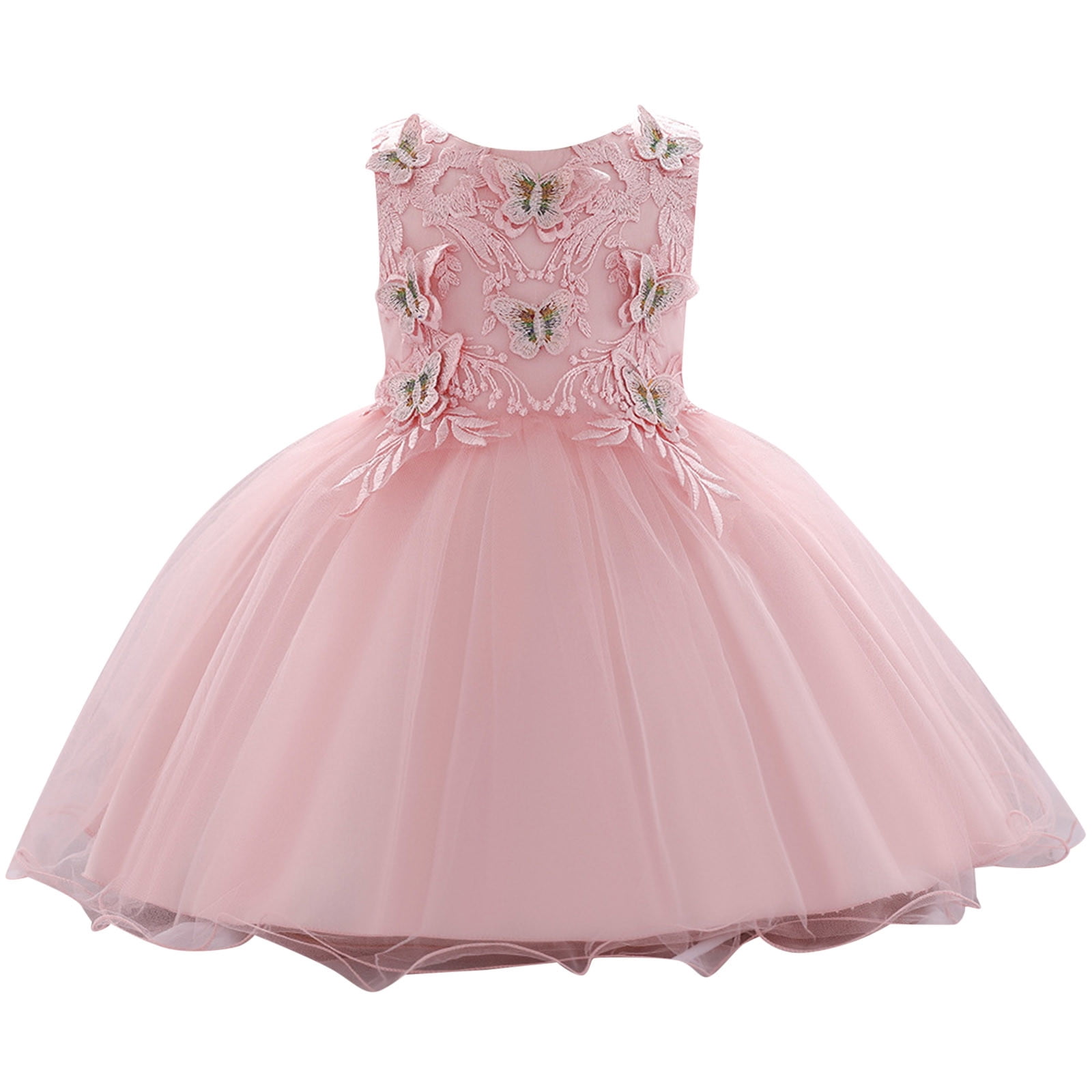 Toddler Dresses for Girls Kids Baby Spring Summer Solid Tulle Ruffle ...