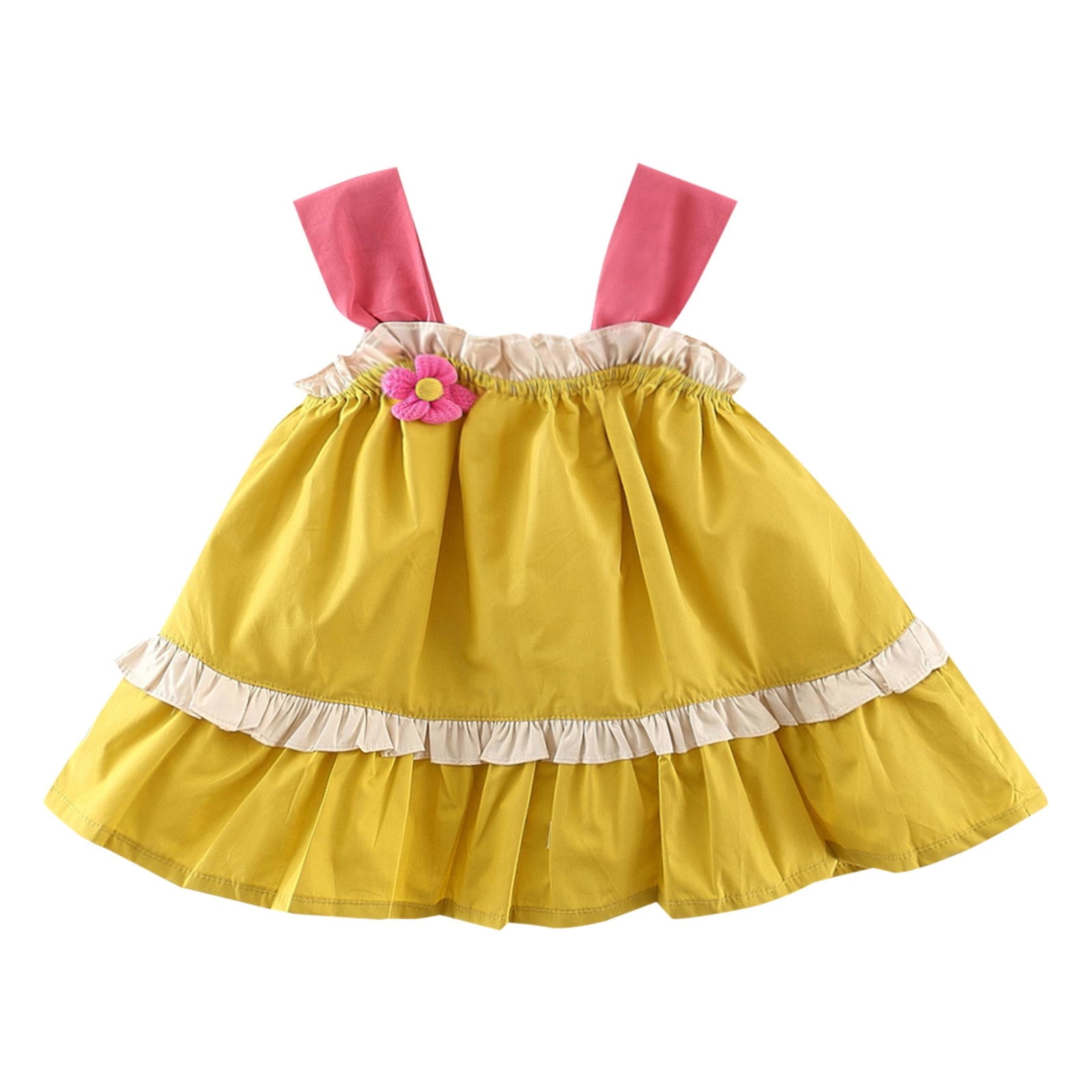 Toddler Dresses for Teens Girls Sleeveless Floral Ruffles Sun Princess