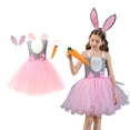 thumbnail image 1 of Toddler Easter Bunny Kids Sleeveless Tutu Tulle Dresses and Headband Set Dress up Party Outfit Girls 2-3 Years Outfits, 1 of 9