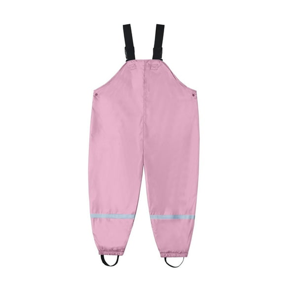 Toddler Fabric Water-proof Mud Overall Warm Jumpsuit Dungarees Windproof Outdoor Playsuit Rain Boys Kids Clothes Girls Double Girls Romper&Jumpsuit Rain Wear Pink 4 Years-5 Years