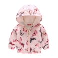 thumbnail image 1 of Toddler Fall Jackets Girls Spring Windbreaker Outerwear Lightweight Coat Long Sleeve Casual Hoodie 2-7 Years, 1 of 11