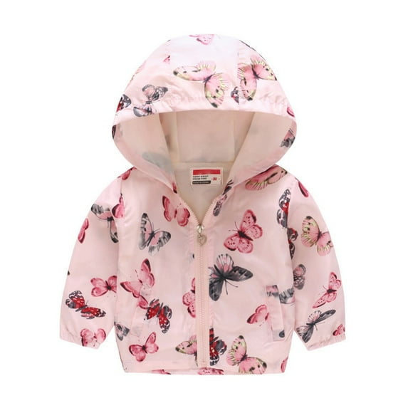 Toddler Fall Jackets Girls Spring Windbreaker Outerwear Lightweight Coat Long Sleeve Casual Hoodie 2-7 Years