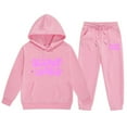 thumbnail image 1 of Toddler Fall Outfits Girls 2Pc Sweatsuits Happy Print Pullover Hoodie Tops Sweatpants Tracksuit Toddler Girls Clothes Pink 4 Years-5 Years, 1 of 4