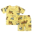 thumbnail image 1 of Toddler Fall Outfits Girls Bbay Pajamas Cartoon Full Print Short Sleeved T Shirt Shorts Pjs Set Fall Toddler Girl Clothes Yellow 3 Years-4 Years, 1 of 3